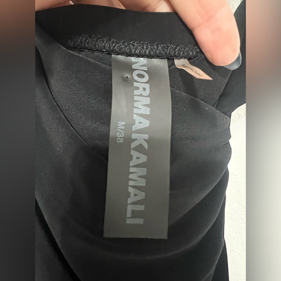 Norma Kamali Black Halter Ruched Asymmetrical Dress Bodycon Cocktail Evening - Picture 6 of 6